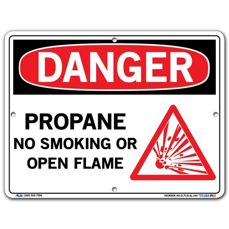 Vestil Aluminum Sign, 9-1/2" H, 12-1/2" W, Rectangle, English, SI-D-70-B-AL-040 SI-D-70-B-AL-040